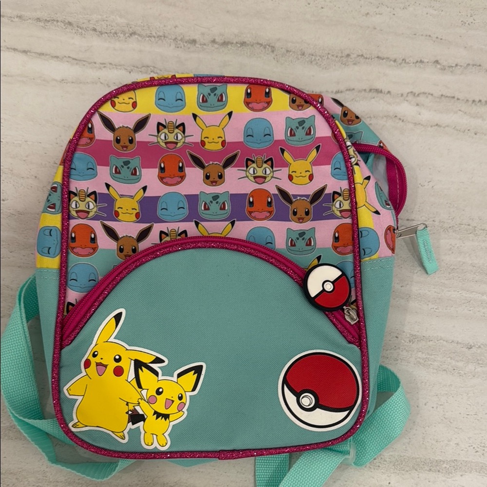 Pokemon Pink and Blue Bag with Pikachu Design